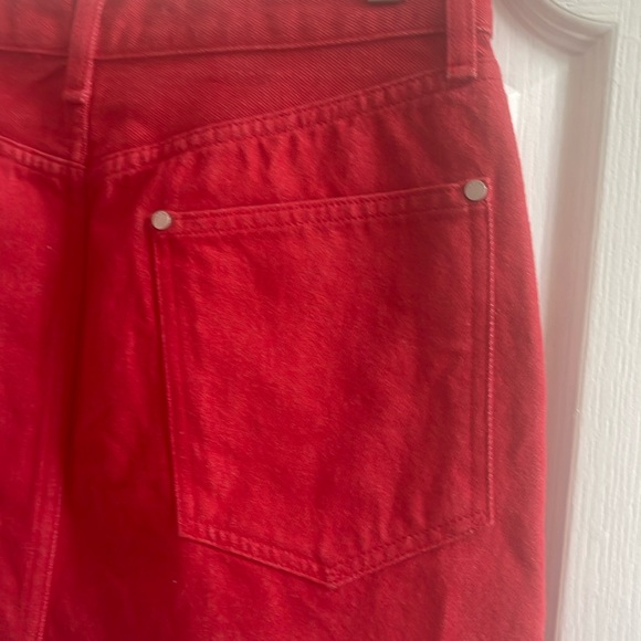 RAG & BONE Raw Hem Red Denim Skirt 29 - Picture 9 of 12